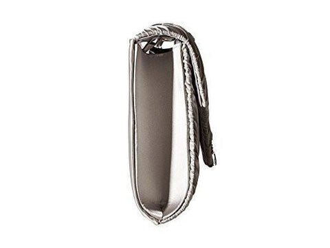 Florence Satin With Pleats And Stones Silver Handbag