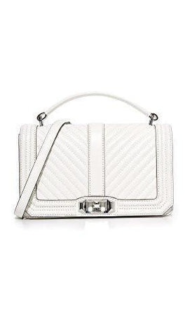 Chevron Quilted Cross Body Bag Optic White