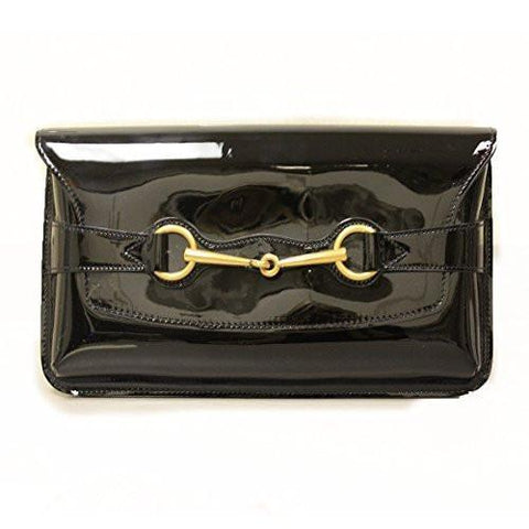 Horsebit Black Clutch Bag