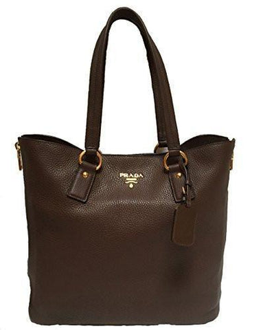 Vitello Daino Bruciato Pebbled Shopping Brown Handbag Tote Shoulder Bag
