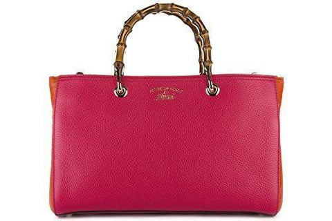Handbag Shopping Bag Purse Bamboo Fucsia