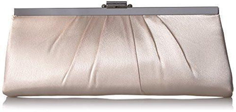 Blaire Satin Frame Evening Clutch Champagne
