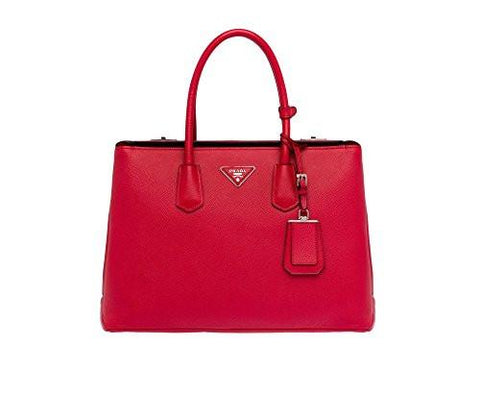 Prada Saffiano Cuir Leather Handbag Bn2748 F068Z FuocoRed