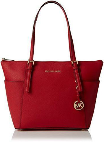 Jet Set Topzip Saffiano Tote Bright Red