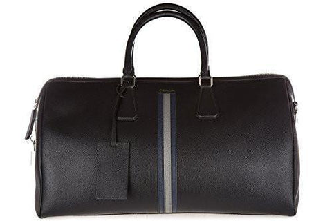 Genuine Travel Duffle Weekend Shoulder Bag Saffiano Black