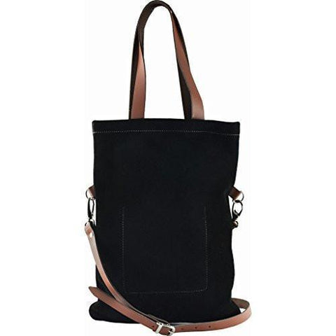 Fold & Cross Suedeleather Tote Bag | Black