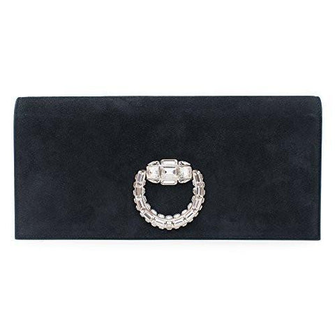Lady Lock Black Evening Bag Swarovski Silver
