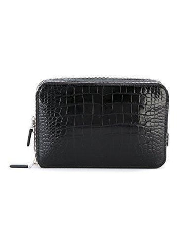 Black Crocodile Clutch