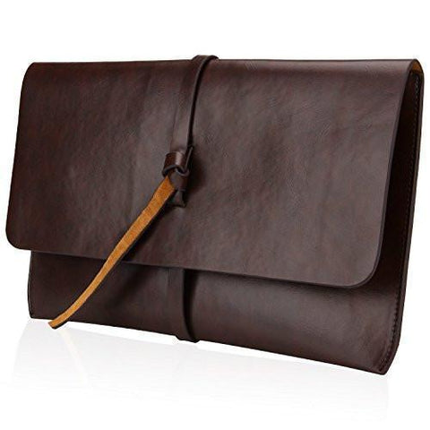 Pu Envelope Sve Handheld Clutch Purse Brown