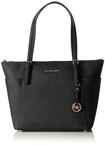 Jet Set Large Topzip Saffiano Tote Black