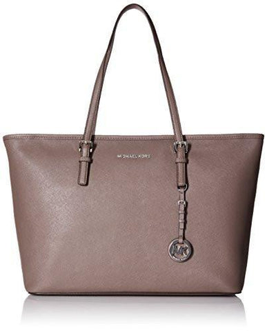 Jet Set Travel Medium Saffiano Topzip Tote Cinder