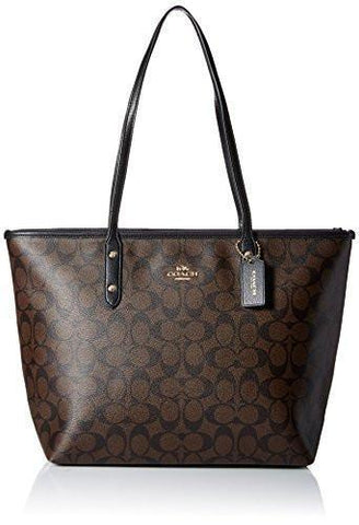 City Zip Tote Mahogany & Black Tyle