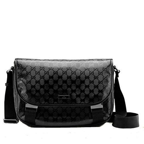 Black Imprime Flap Closure Messenger Bag 32