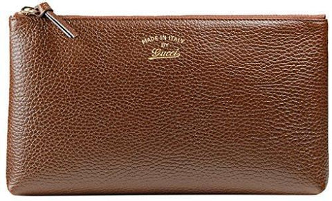 Brown Swing Zip Up Pouch Clutch
