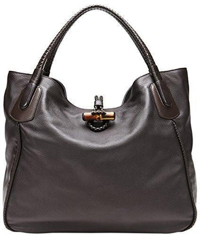 Dark Brown Hip Bamboo Large Tote Bag