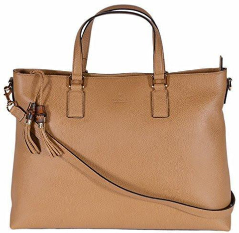 Large Bamboo Tassel Crossbody Handbag Purse Beige