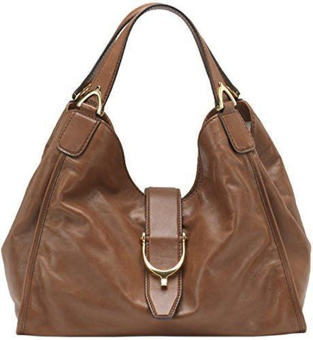 Brown Soft Stirrup Washed Shoulder Bag