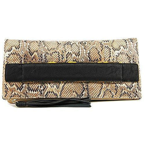Eneration Ready To Roll Foldover Clutch Dark Nude Multi