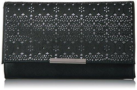 Nora Perforated Envelope Clutch Black