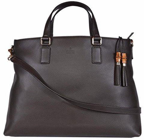 Large Bamboo Tassel Crossbody Handbag Brown