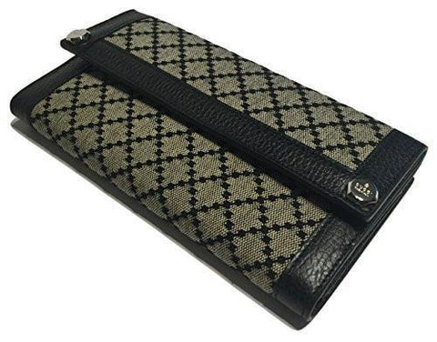 Diamante Dollar Calf Beige Nero Continental Wallet Clutch