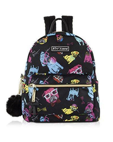 Medium Pug Print Travel Tote Black Multi