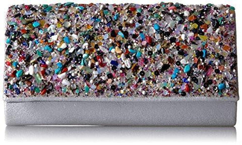 Chloe Beach Stone Evening Clutch Silvermulti