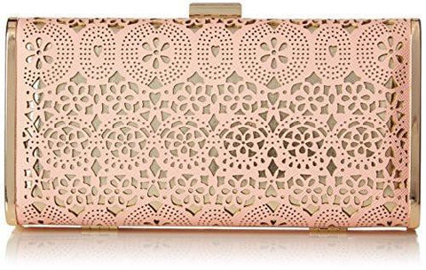 Heather Perforated Clutch Blush