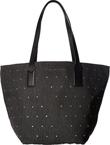 Embellished Denim Wingman Tote Black