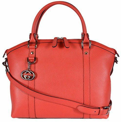 Charm Convertible Dome Handbag Purse Coral Red