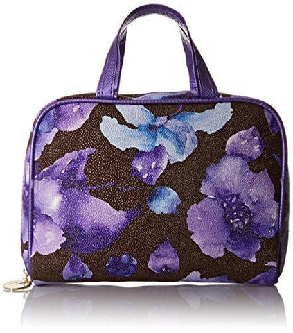 2Pc Overnight Travel Set Convertible Clutch Lavender Decadence Floral