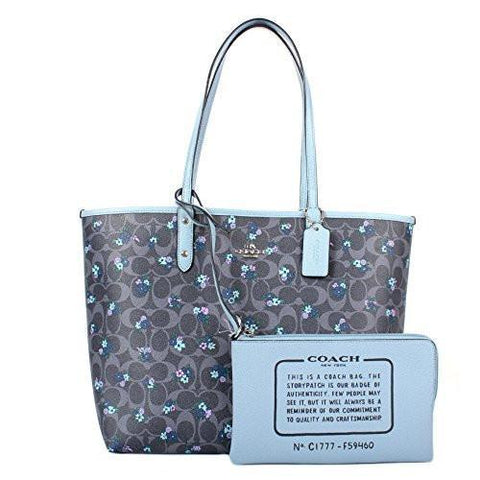 Ranch Floral Reversible City Tote Denim Cornflower
