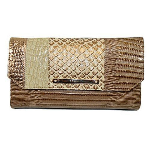 Soft Checkbook Wallet Clutch Latte Buena Vista