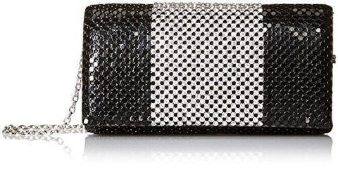 Cassie Flap Mesh Clutch Evening Bag Black