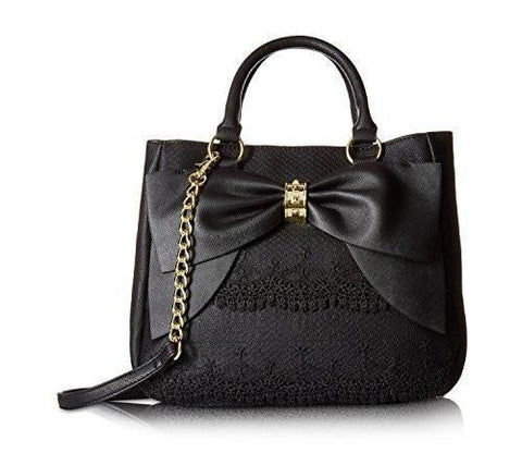 Bow On Bucket Black Cream Handbag