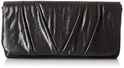 Sienna Flap Pleated Clutch Evening Bag Black