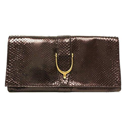 Soft Stirrup Purple Python Oversized Clutch