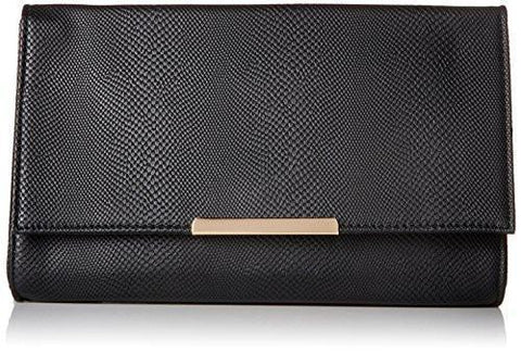 Nora Snake Envelope Clutch Black