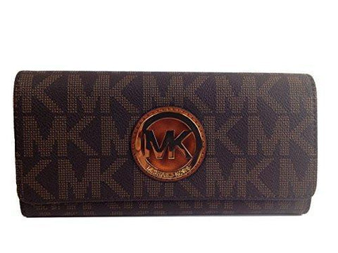 PVC Fulton Flap Wallet In Brown