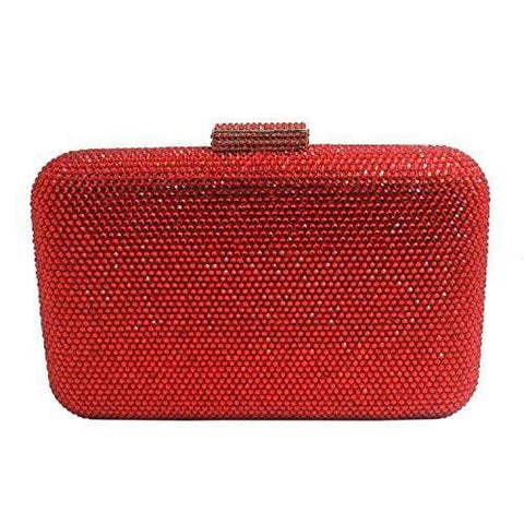 Dmix Large Crystal Clutch For Wedding Bridal Party Prom Evening Bag Red