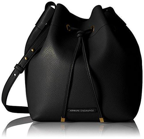 Pebble Pu Bucket Bag Black