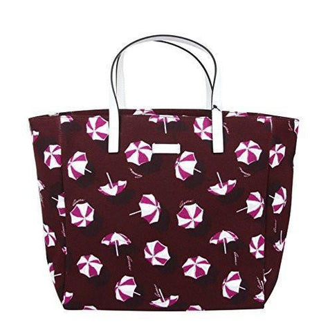 Purple Canvas Handbag Parasol Print Tote Bag