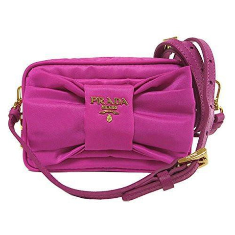 Tessuto Nylon And Bow Crossbody Bag Fuxia Pink