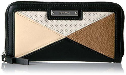 Table Treasure East Wallet Floral Dark Camel