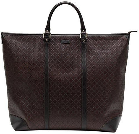 Brown Diamante Zip Large Top Handle Tote Bag