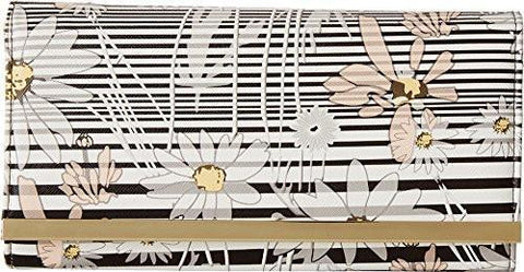 Floral Stripe Bar Clutch Black Clutch