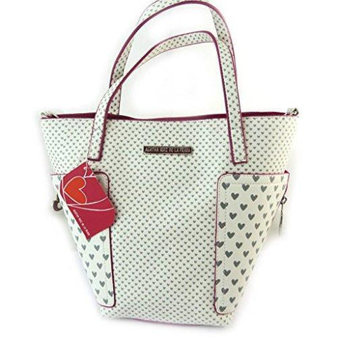 French Touch Bag fuchsia White Little Hearts