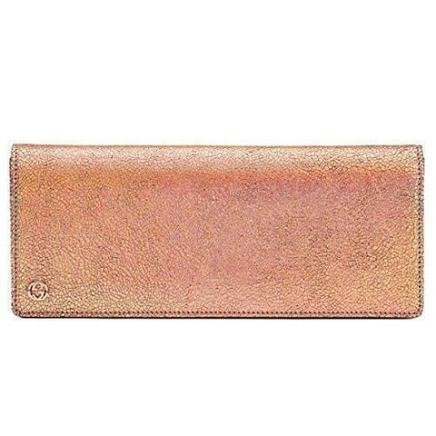 Broadway Crackled Metallic Clutch Bag Rose Gold