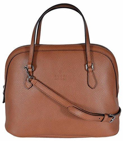 Medium Textured Convertible Dome Handbag Saffron Tan