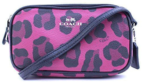 Crossbody Pouch In Ocelot Print Coated Canvas
